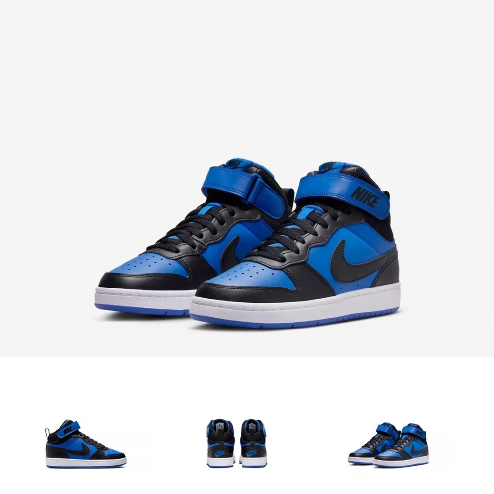 Nike Blue and Black High-Top Sneaker Kids - Picture 3 of 6